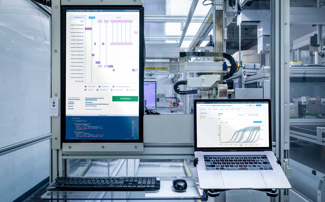 The Operator workstation attached to a Strateos robotic workcell.
